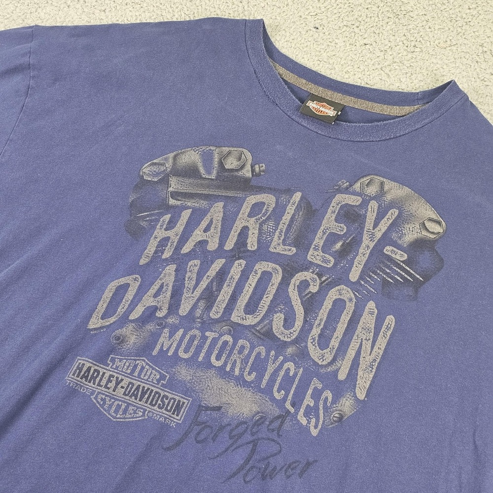 Harley-Davidson Shirt Mens 3XL Blue Forged Power Black Widow Dealer Tee Florida